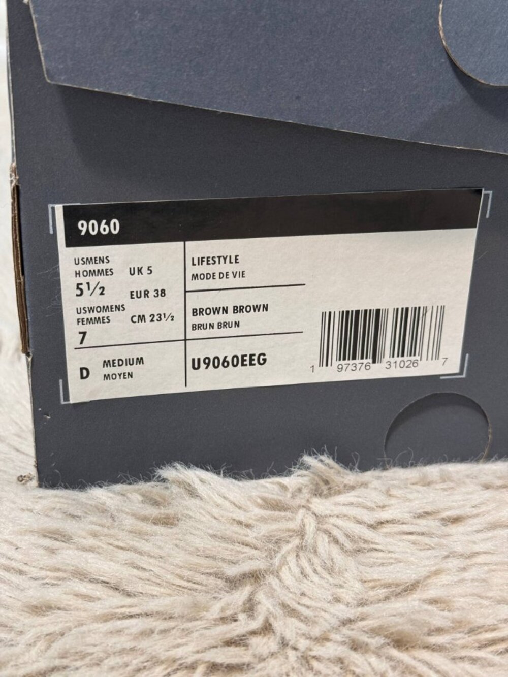 New Balance 9060 Driftwood Castlerock Sneakers US 7 - Picture 5 of 5